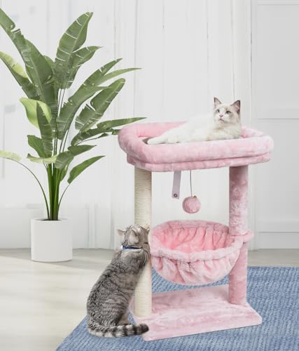 Small Cat Tree with Scratching Post and Basket K431