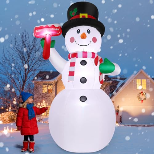 10.3 FT Christmas Inflatables Snowman with LEDs N90791