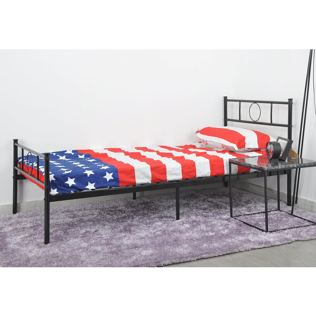Black Metal Single Bed Frame Q911673