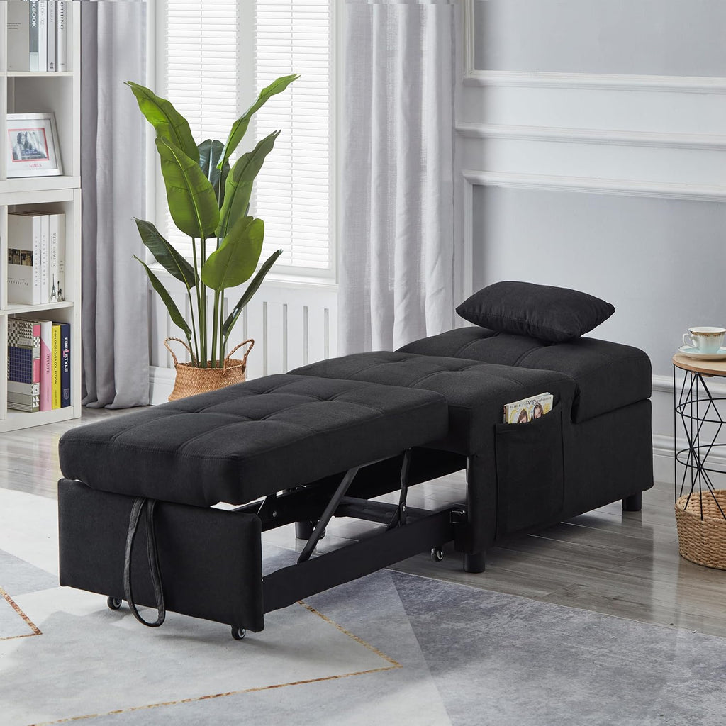 Sleeper Chair Bed Convertible Sofa Bed Ottoman Chaise Lounge V7161