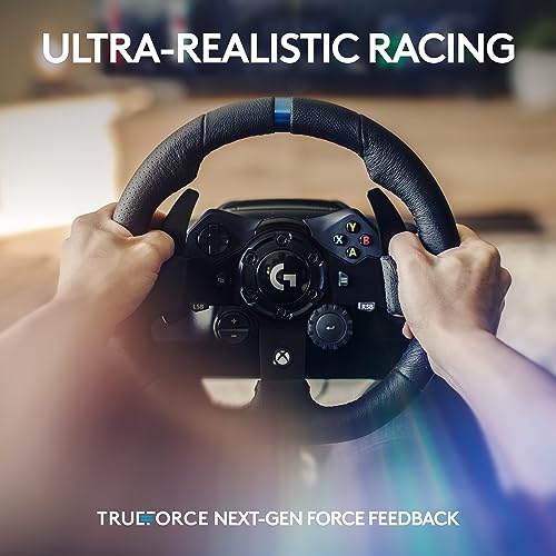 Black Genuine Leather Racing Wheel and Pedals T597