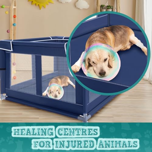42x42x25.6 Inches Dog Playpen with Gate J6756