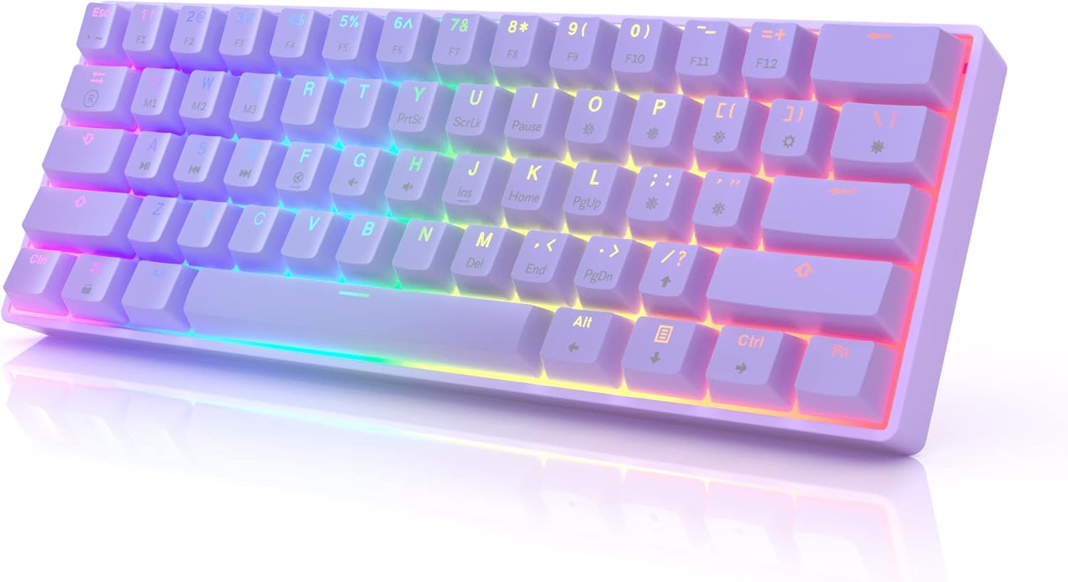 61 RGB Mechanical Gaming Keyboard with Hotswap Gateron Optical Brown Switches R4861
