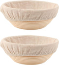 Round Bread Dough Proofing Rattan Baskets (Set of 2, 9 inch) with Liners Y712