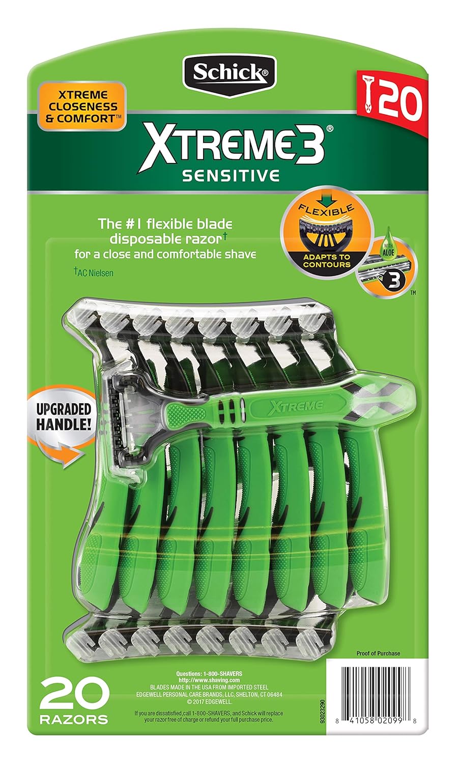 20 Count Flexible Blades Razors with Aloe V361895