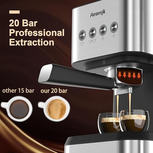 20 Bar Espresso Machine with Milk Frother Steam Wand, 50oz Water Tank A269