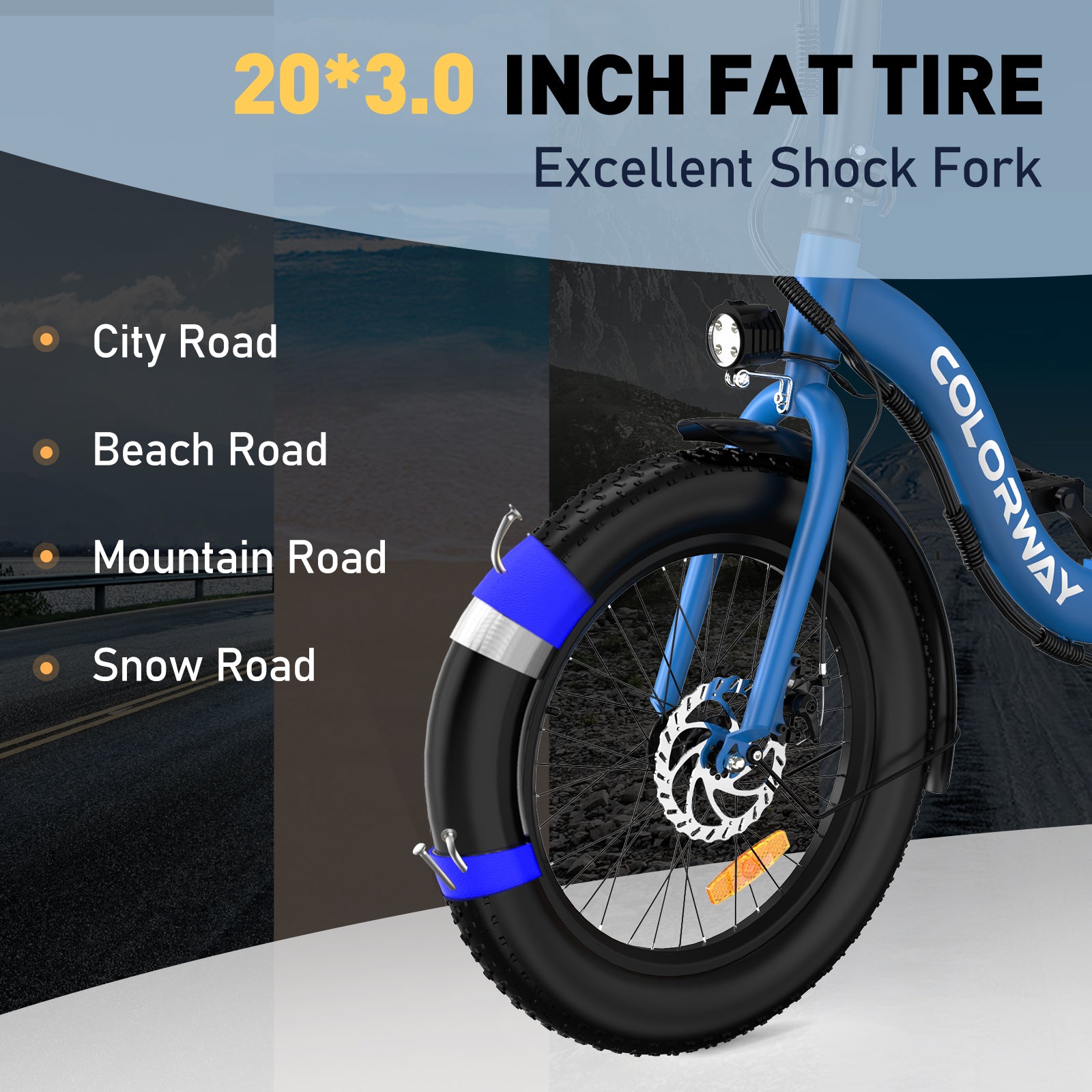 20x3.0 Fat Tire Electric Bicycle, 12Ah/36V/500W E Bike E2995
