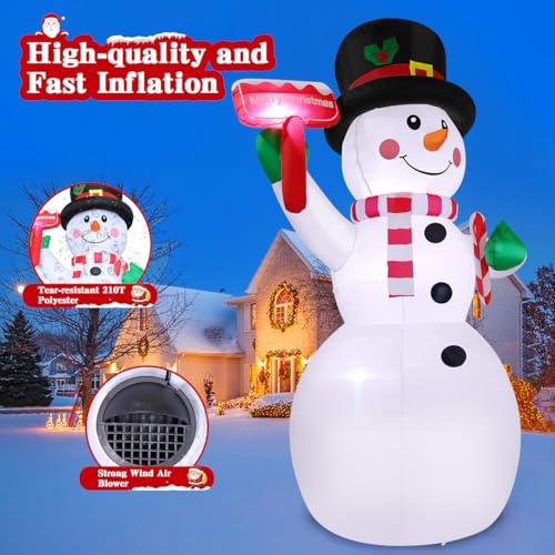 10.3 FT Christmas Inflatables Snowman with LEDs N90791