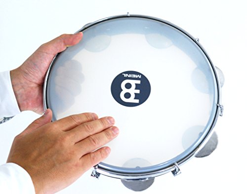 10-Inch ABS Plastic Pandeiro with Synthetic Head, Black Y70734