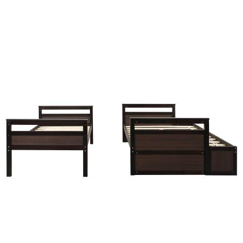 Gray Solid Wood Twin Over Full Bunk Bed Frame I36457