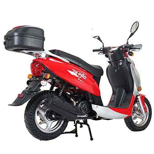 Red 50cc Moped with 10" Aluminum Wheels T609209