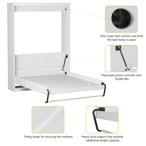 White Twin Size Murphy Wall Bed W88900