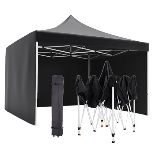 Commercial Canopy Tent 10x10ft Pop Up Canopy Tent with 3 Sidewalls H9392