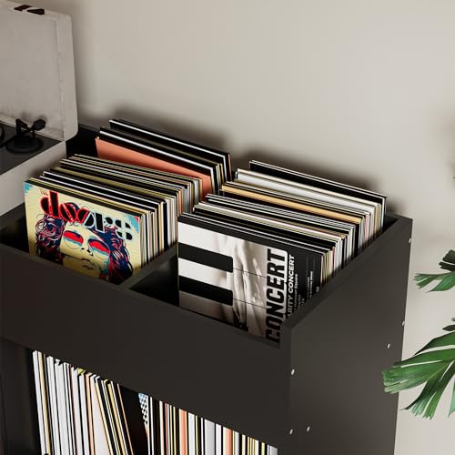 White Record Cabinet with Vinyl Storage U8661