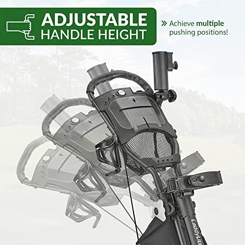 3 Wheel Golf Push Cart Foldable Lightweight Pushcart with Foot Brake V497567