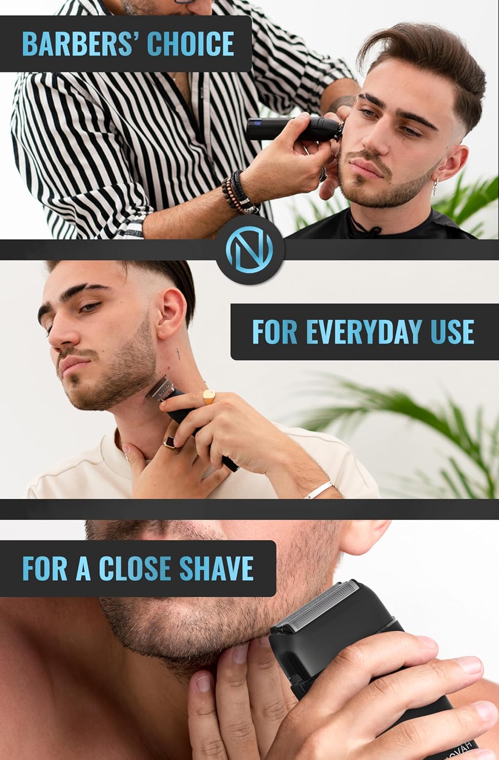 Professional Barber Clippers and Trimmer Set, Cordless Hair Clippers for Men V7553