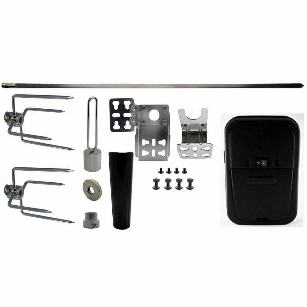 Black Cordless Motor Universal Grill Rotisserie Kit K279427