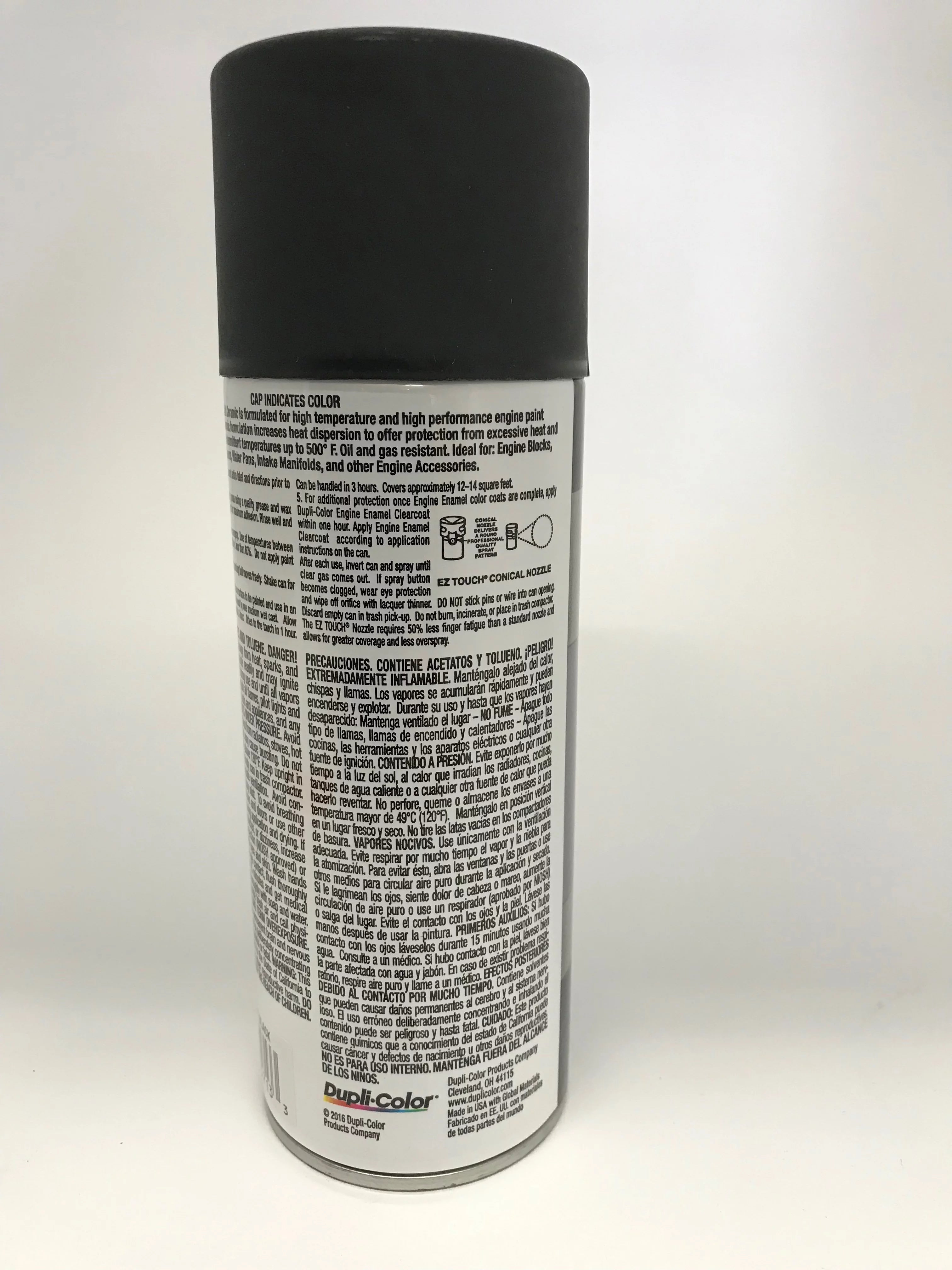 Flat Black 12 oz Aerosol Engine Enamel Paint with Ceramic Z776