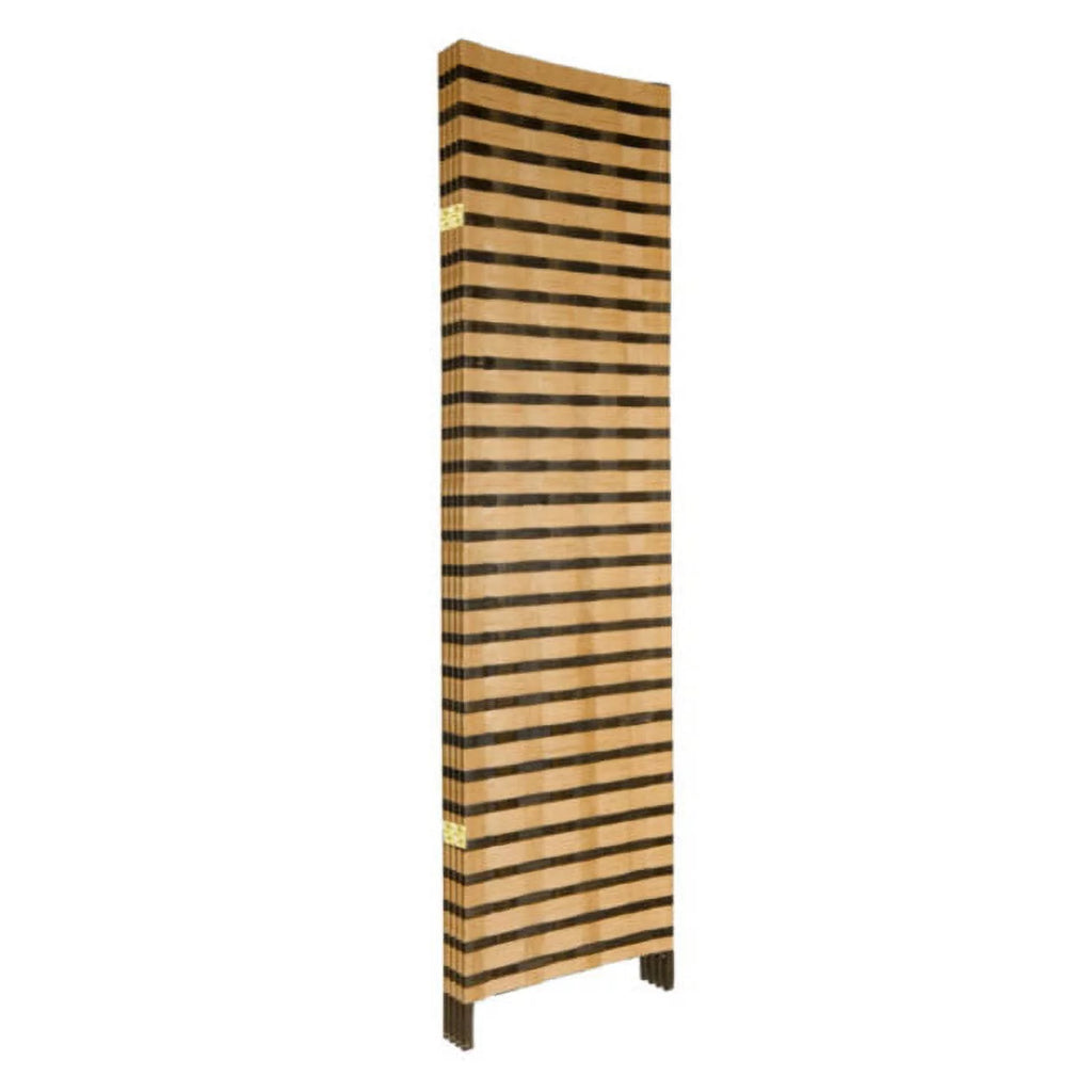 6 ft. Tall Two Tone Natural Fiber Room Divider - 4 Panel H396