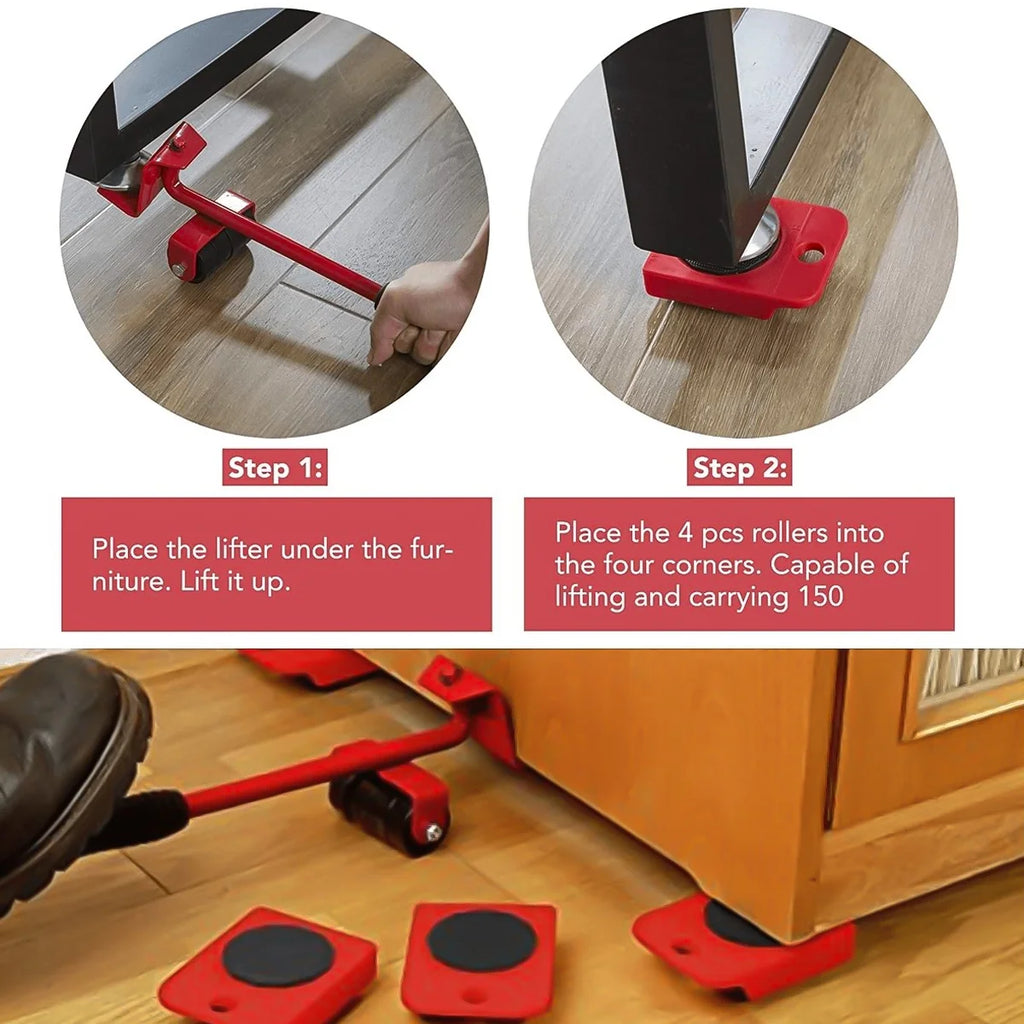Heavy Duty Furniture Lifter Tool Transport Shifter Appliance Rollers Sliders L1589