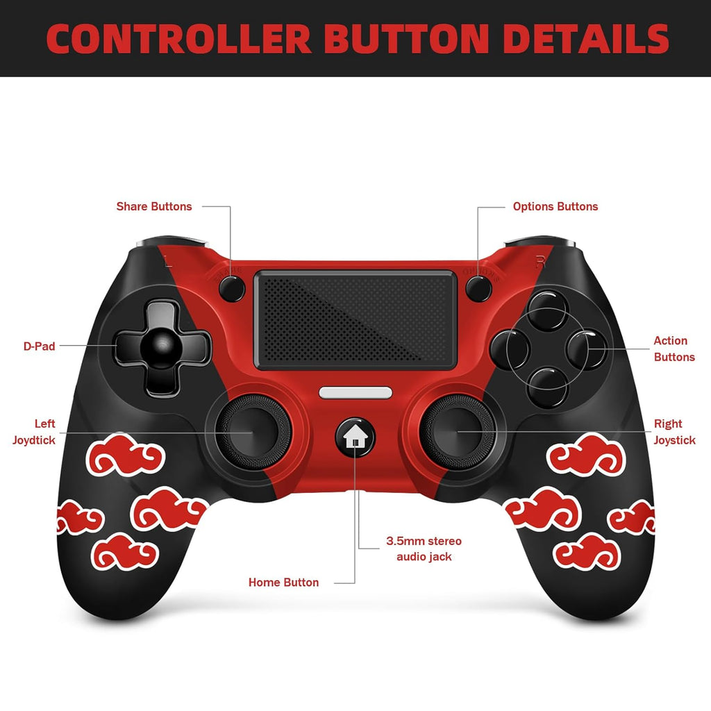 Red Cloudy Wireless Controller for PS4 N481