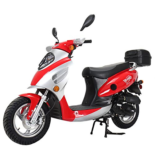 Red 50cc Moped with 10" Aluminum Wheels T609209