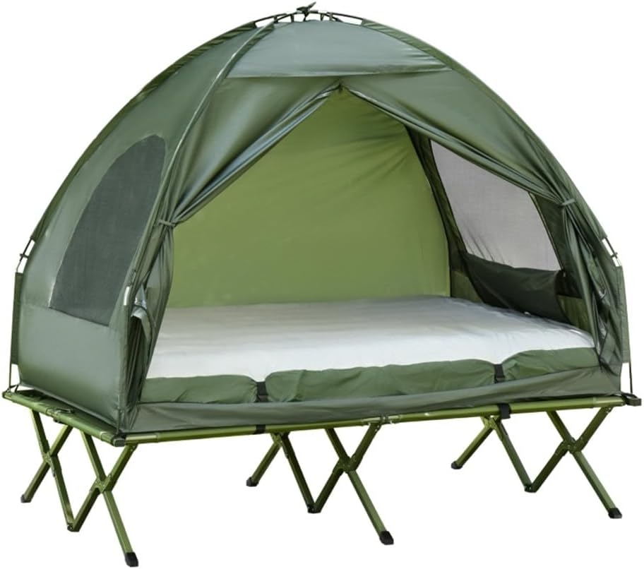 Elevated Folding Camping Cot with Sleeping Bag G2523