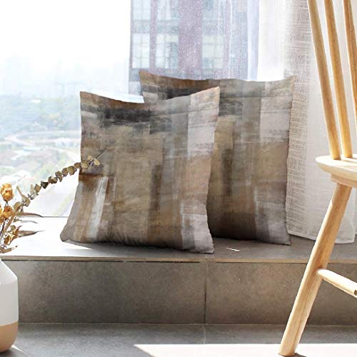 Brown and Grey Decorative Pillow Covers Set of 2 V55947