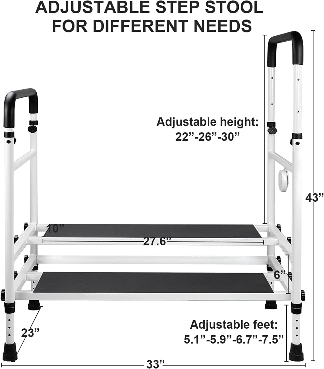 Heavy Duty Bed Rails with Adjustable Height and LED Light L16621