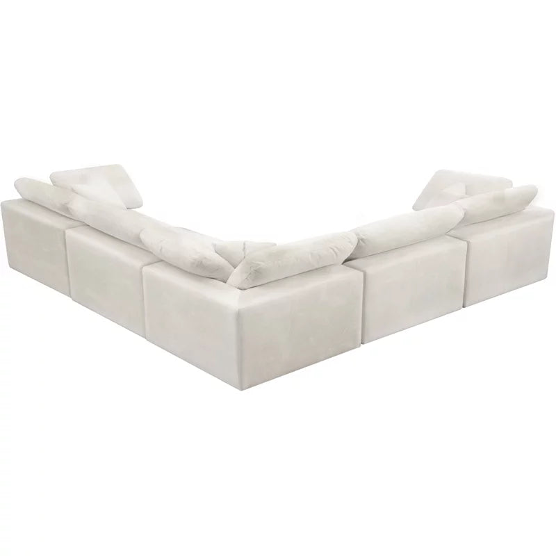 Cream Velvet Modular Sectional Sofa Y170