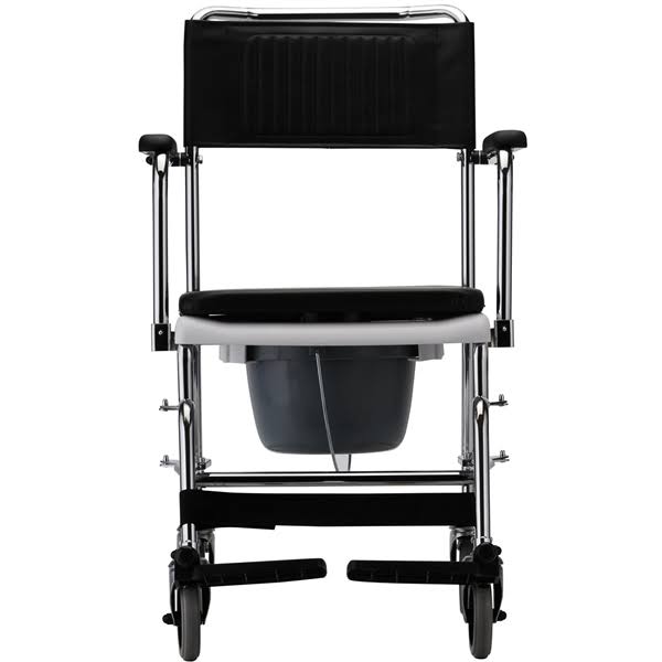 Black Drop Arm Transport Chair Commode D3939