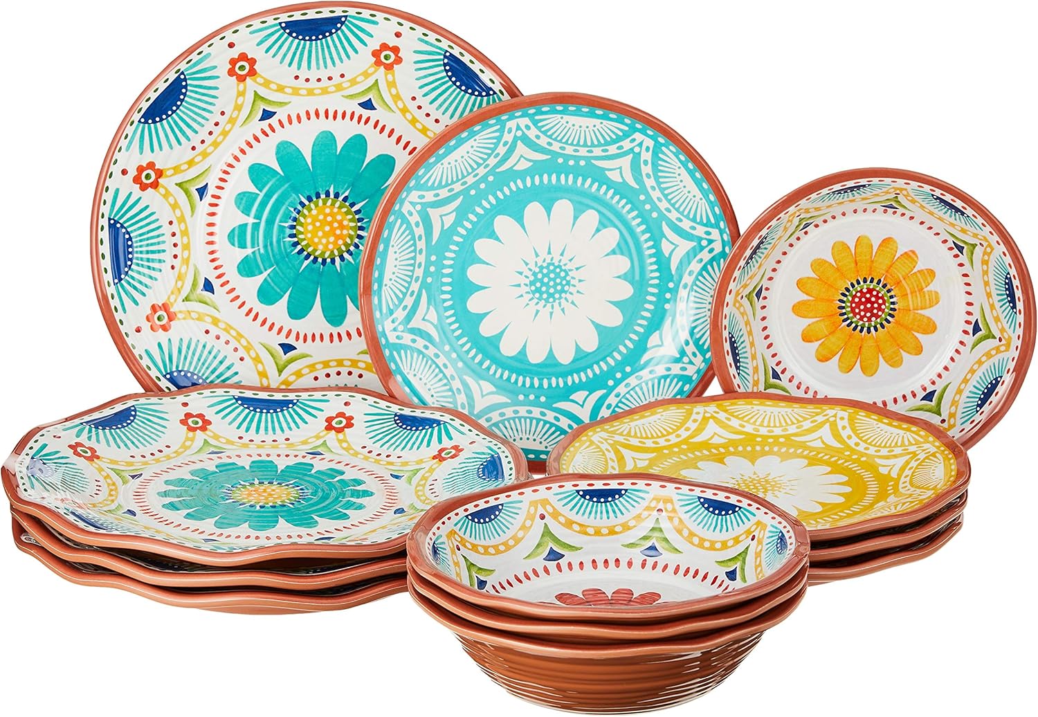 12 pc Melamine Dinnerware Set F40285