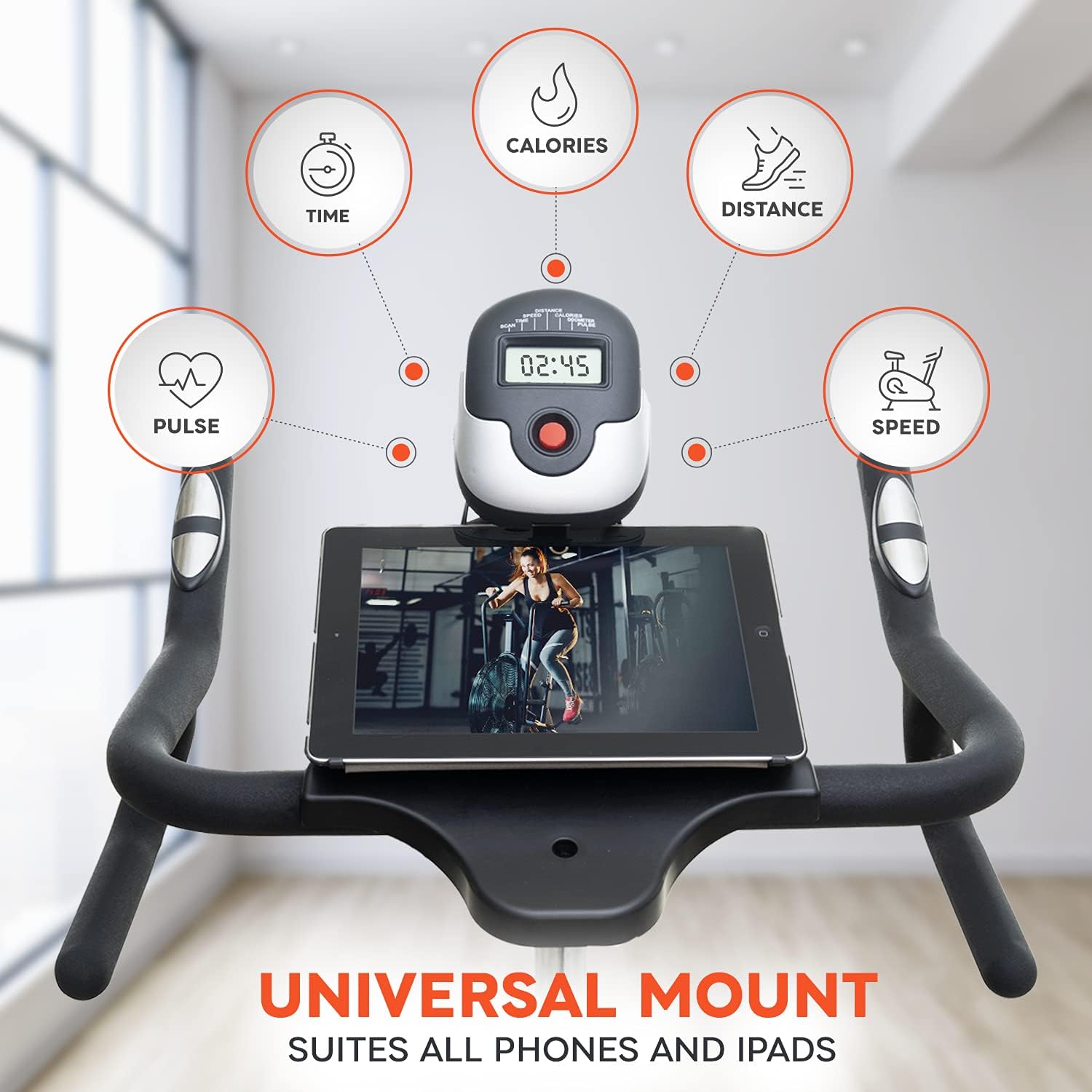 Heavy-Duty 115 LB Magnetic Resistance Exercise Bike with 2X1 lb Dumbbells I10539