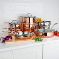 13-Piece Tri-Ply Copper Cookware Set O72127