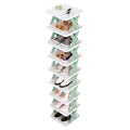 9-Tier Narrow Blue Shoe Rack with Plastic Vertical Shoe Organizer L7824