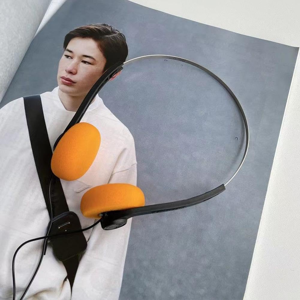 Black Retro Over-Ear Wired Headphones X645004
