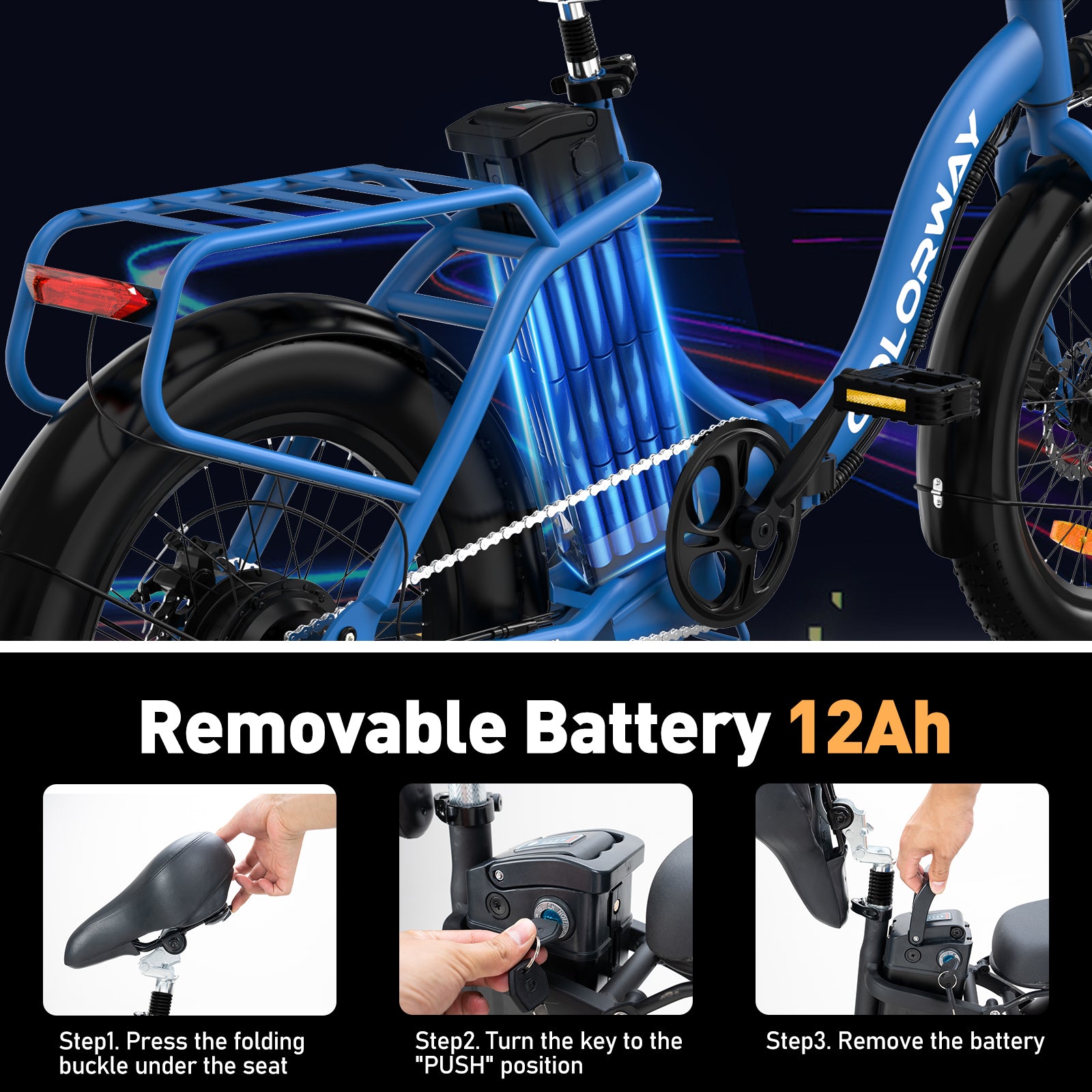 20x3.0 Fat Tire Electric Bicycle, 12Ah/36V/500W E Bike E2995