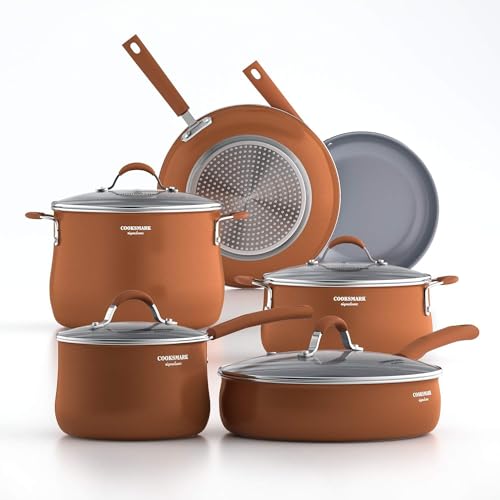 Copper 12-Inch Nonstick Induction Frying Pan with Lid W955