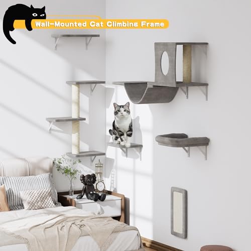 Grey 6pc Cat Wall Furniture Set F374562