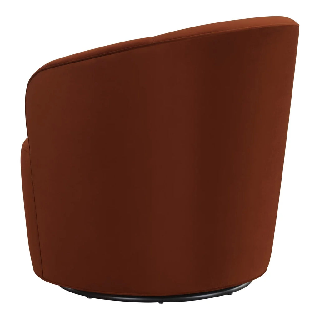 Burnished Orange Velvet Swivel Accent Chair I5923