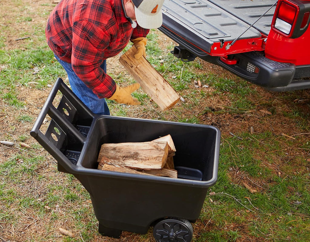 Heavy Duty Wheeled Cart, 4.5 Cubic Feet, 200-pound Capacity Black N93023