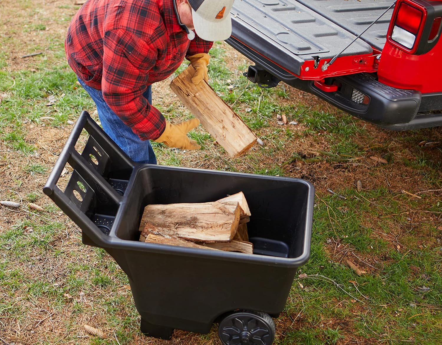 Heavy Duty Wheeled Cart, 4.5 Cubic Feet, 200-pound Capacity Black N93023