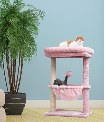 Small Cat Tree with Scratching Post and Basket K431