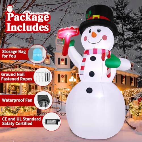 10.3 FT Christmas Inflatables Snowman with LEDs N90791