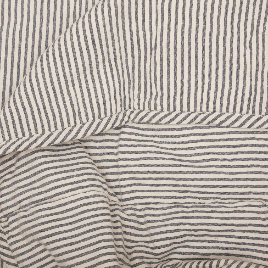 Blue Ticking Stripe Queen Quilt Coverlet U8085
