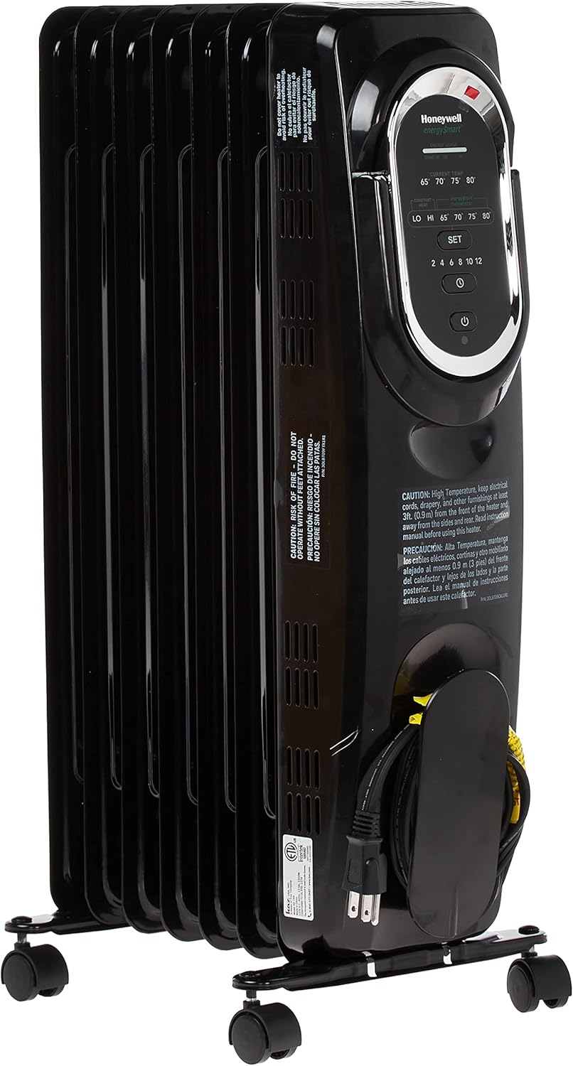 Black Electric Oil Filled Radiator Heater B7284