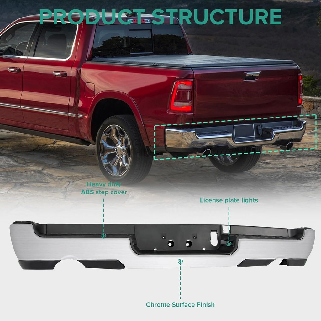 Steel Chrome Rear Step Bumper Assembly X380736