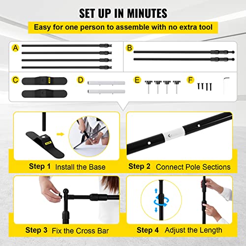 8 x 8 Ft Adjustable Height Backdrop Stand with Carrying Bag Y956167