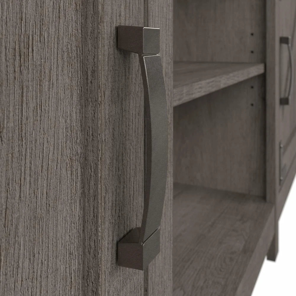Restored Gray Entertainment Center with Shelves T8473