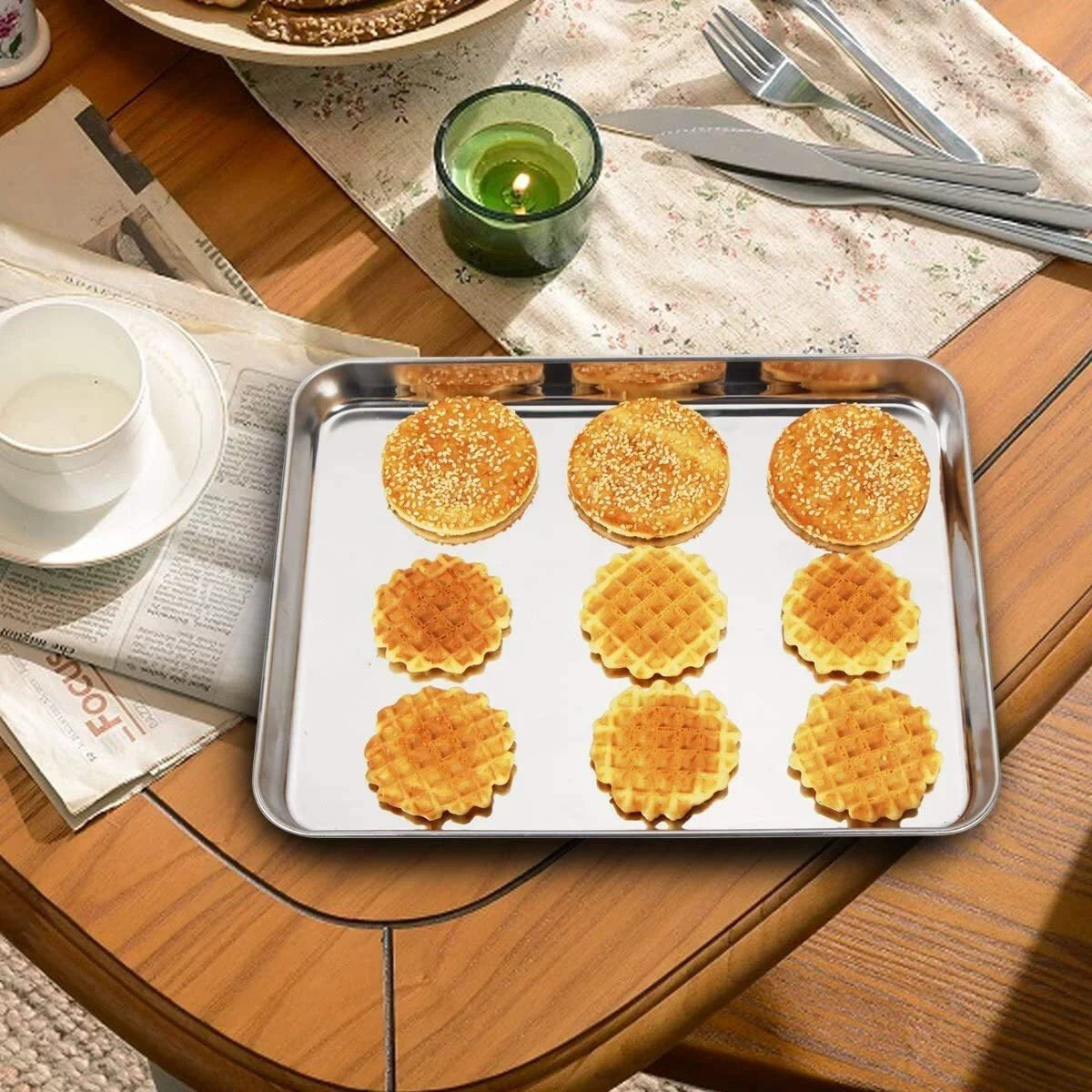 Stainless Steel Baking Sheet with Rack, 10x8x1 Inch M856289